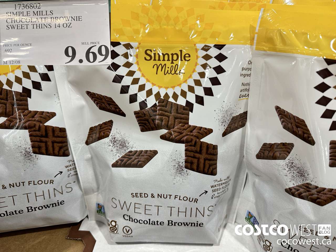 1736802 SIMPLE MILLS CHOCOLATE BROWNIE SWEET THINS 14 OZ $9.69