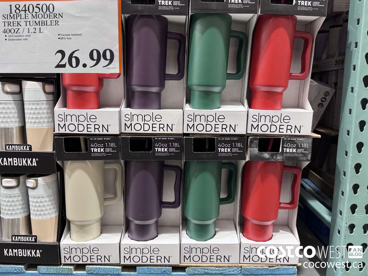 1840500 SIMPLE MODERN TREK TUMBLER 40OZ/1.2L $26.99