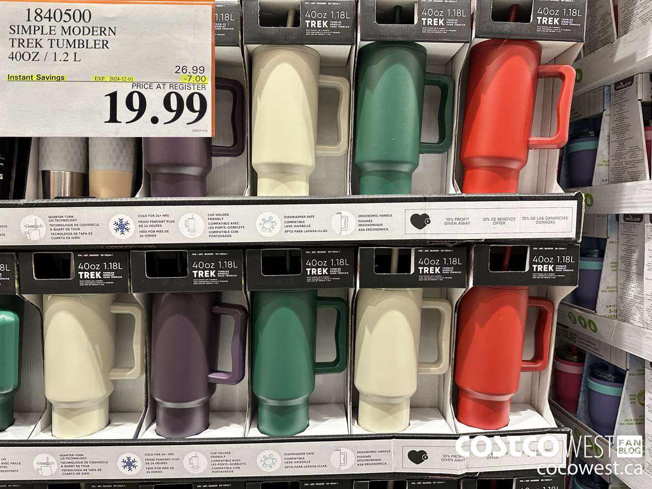 1840500 SIMPLE MODERN TREK TUMBLER 40OZ/1.2L ($7.00 INSTANT SAVINGS EXPIRES ON 2024-12-01) $19.99