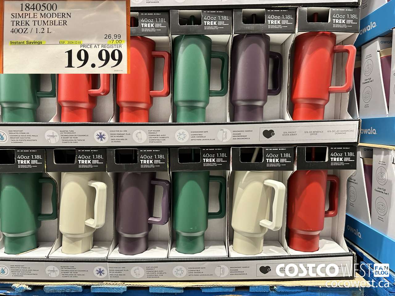 1840500 SIMPLE MODERN TREK TUMBLER 40OZ/1.2L ($7.00 INSTANT SAVINGS EXPIRES ON 2024-12-01) $19.99