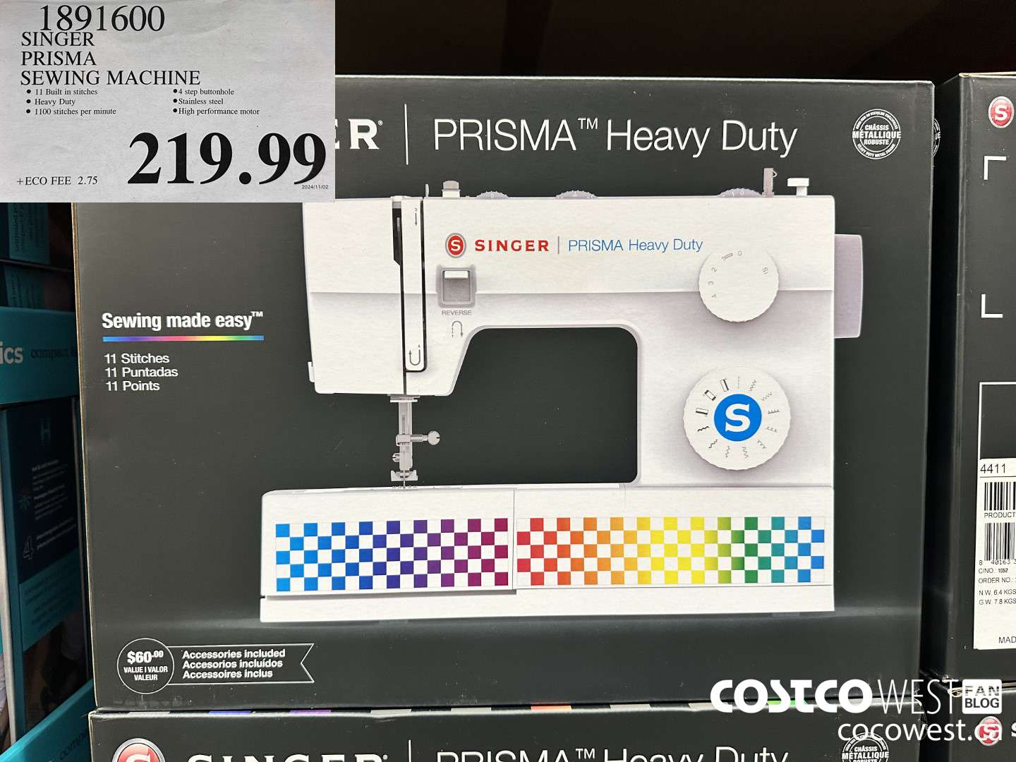 1891600 SINGER PRISMA SEWING MACHINE $219.99