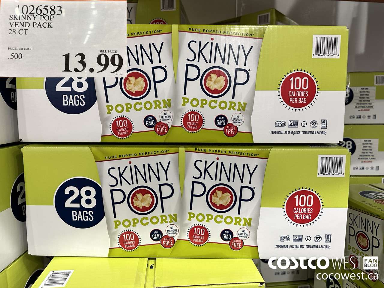 1026583 SKINNY POP VEND PACK 28 CT $13.99