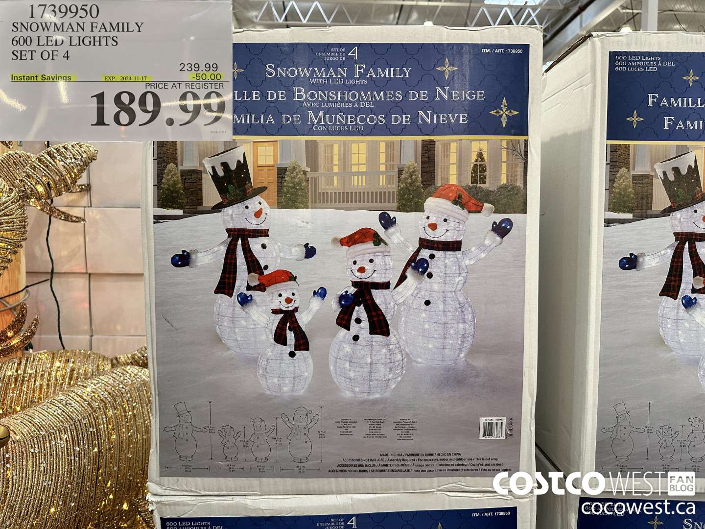 1739950 SNOWMAN FAMILY WITH LED LIGHTS SET OF 4 ($50.00 INSTANT SAVINGS EXPIRES ON 2024-11-17) $189.99