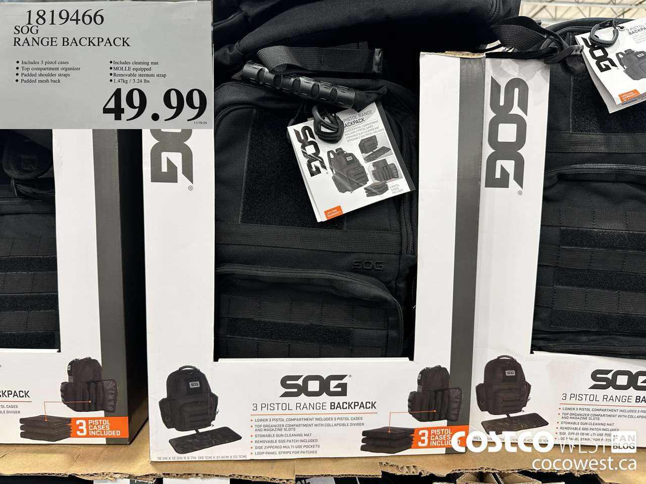 1819466 SOG RANGE BACKPACK $49.99