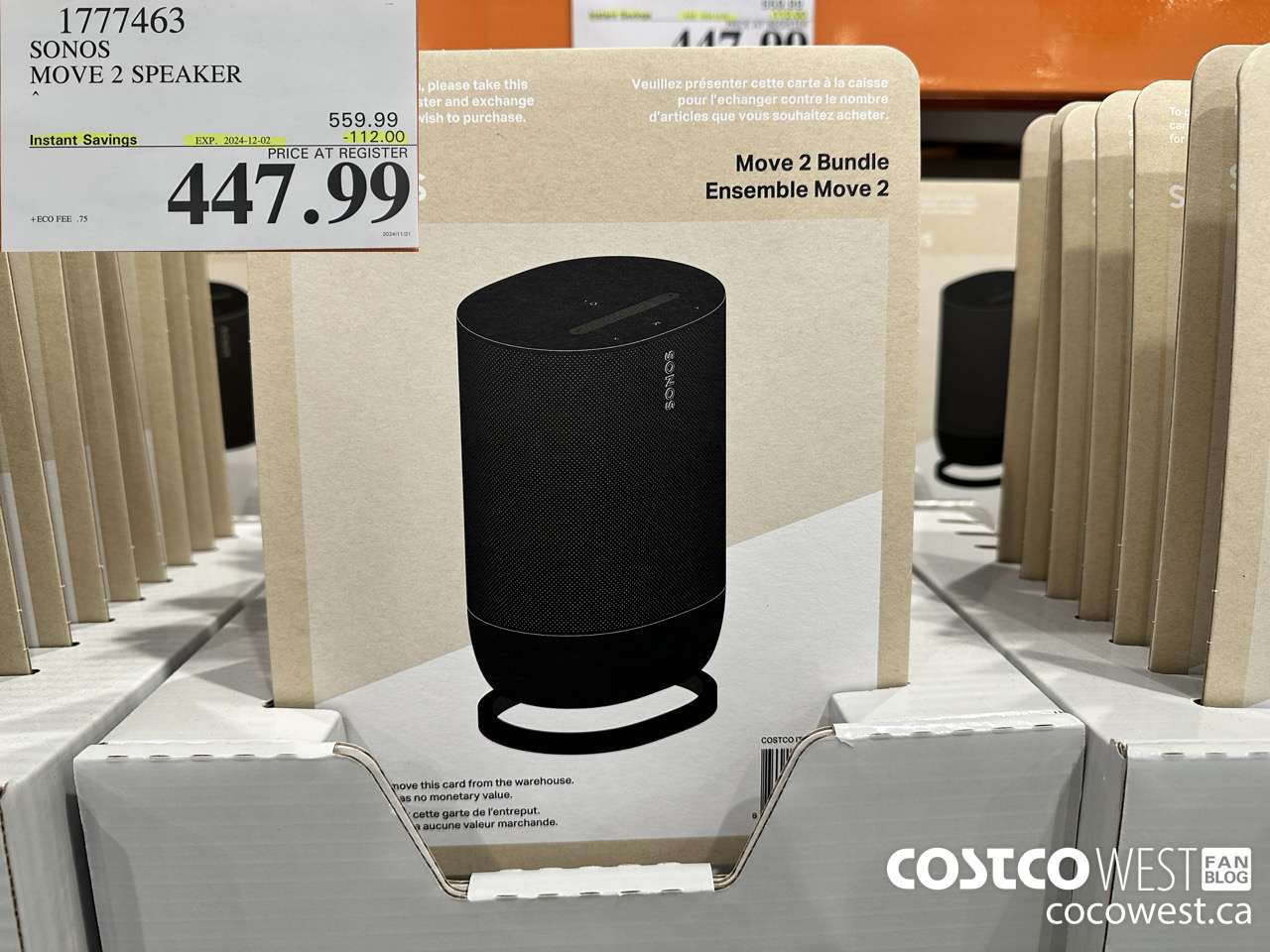 1777463 SONOS MOVE 2 SPEAKER ($112.00 INSTANT SAVINGS EXPIRES ON 2024-12-02) $447.99