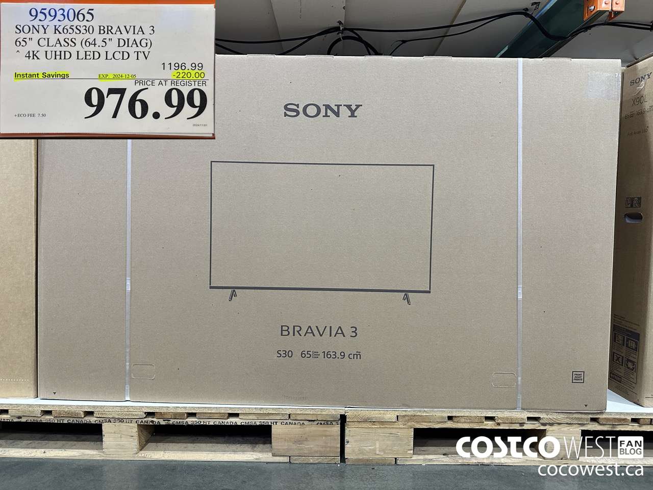 9593065 SONY K65S30 BRAVIA 3 65