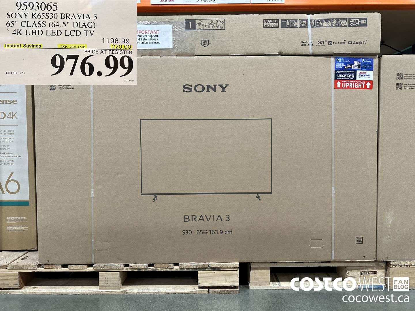 9593065 SONY K65S30 BRAVIA 3 65