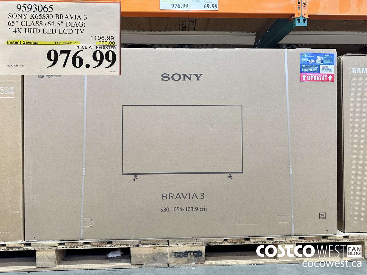 9593065 SONY K65S30 BRAVIA 3 65