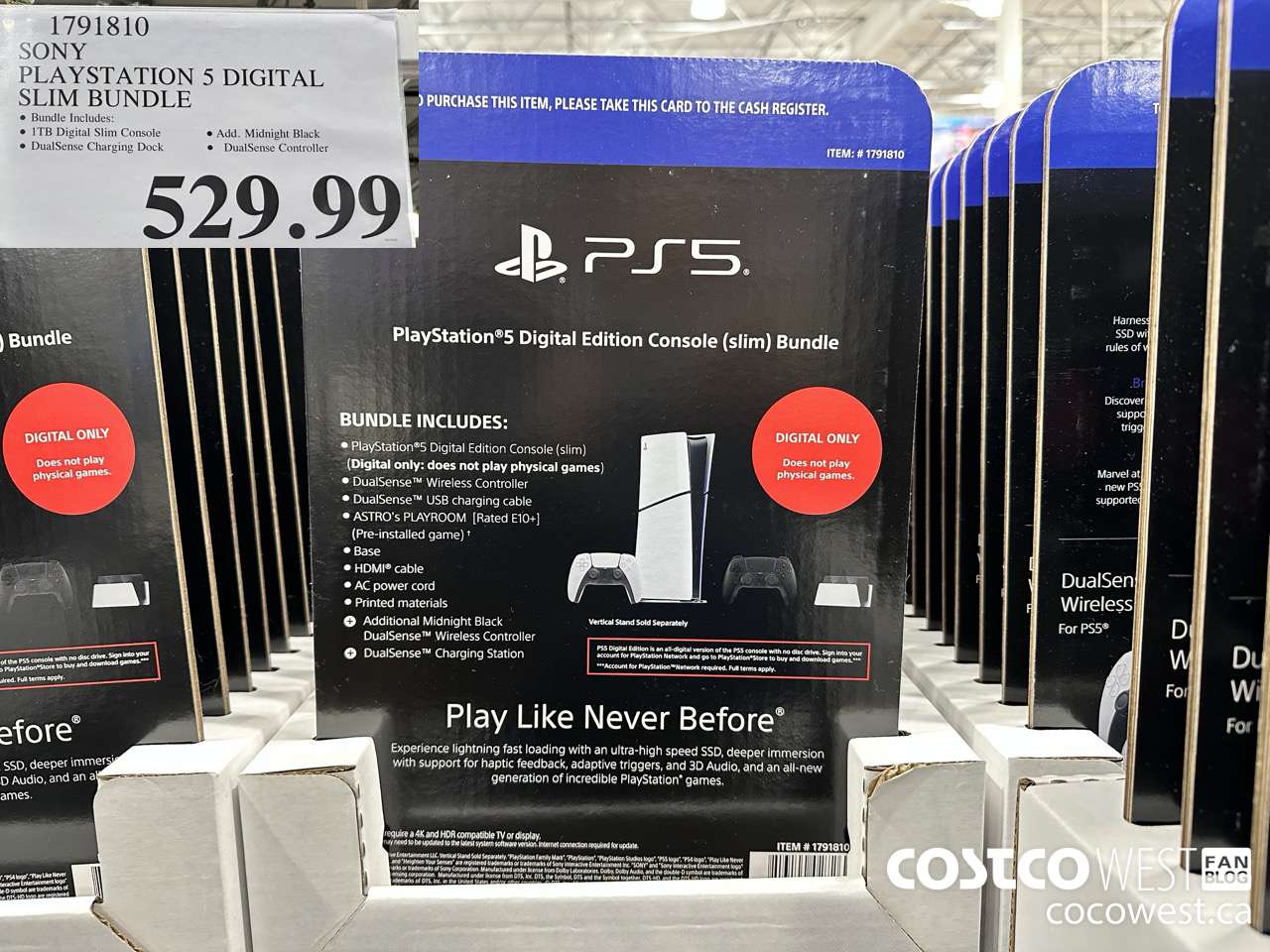 1791810 SONY PLAYSTATION 5 DIGITAL SLIM BUNDLE $529.99