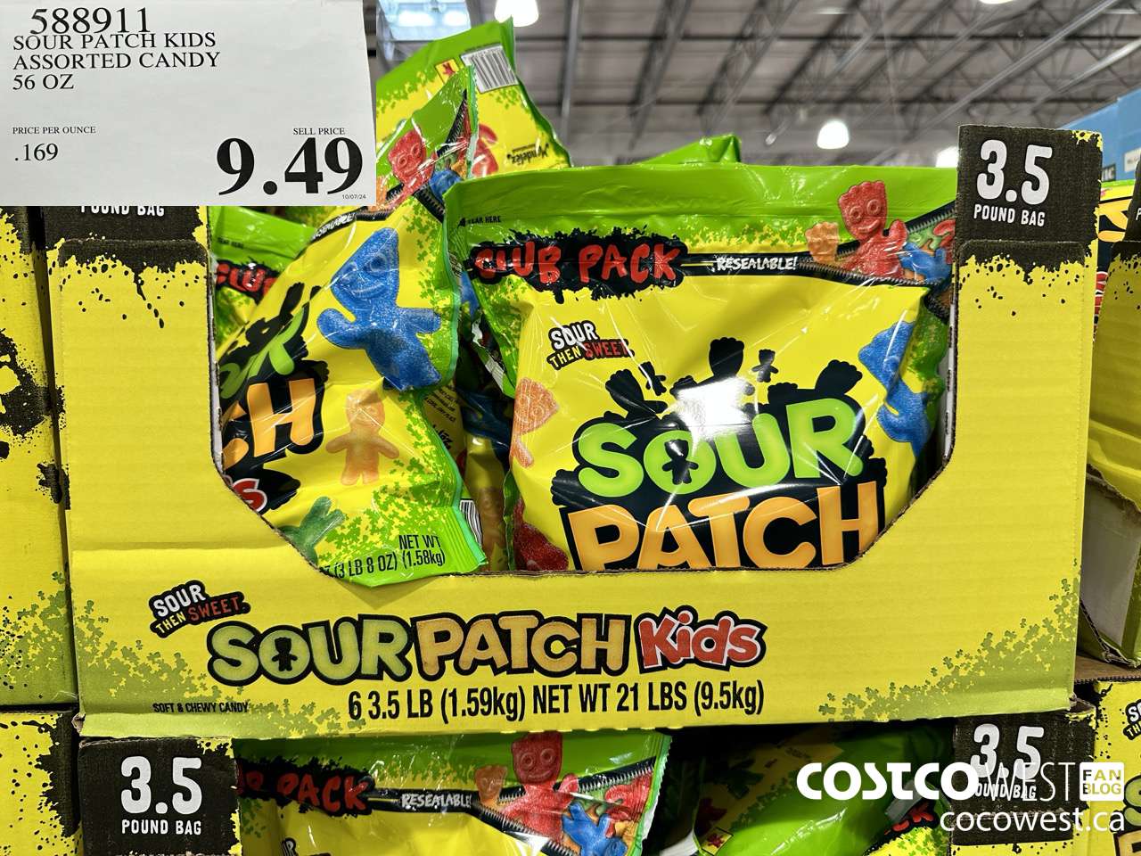 588911 SOUR PATCH KIDS ASSORTED CANDY 56 OZ $9.49