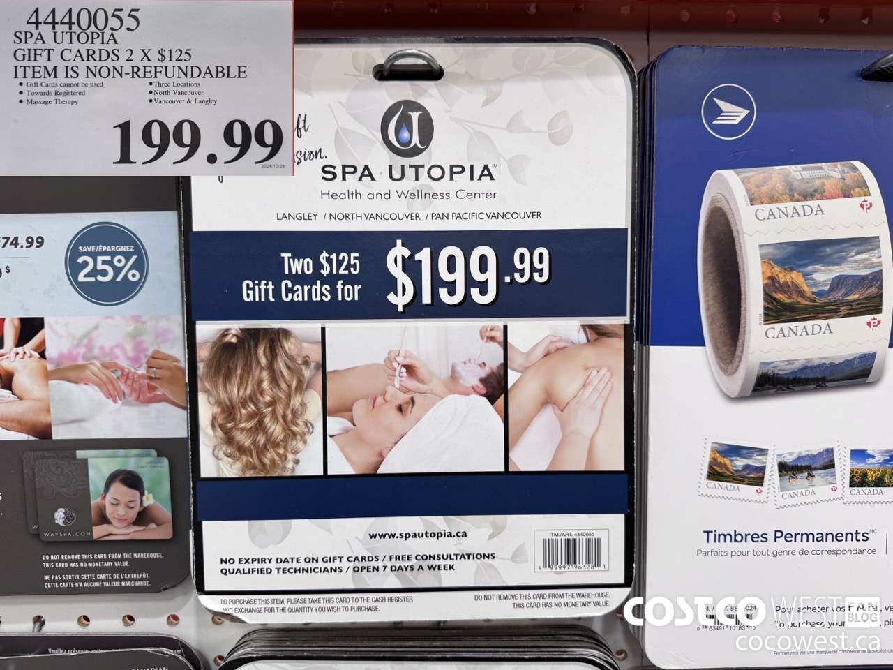 4440055 SPA UTOPIA GIFT CARDS 2 X $125 $199.99