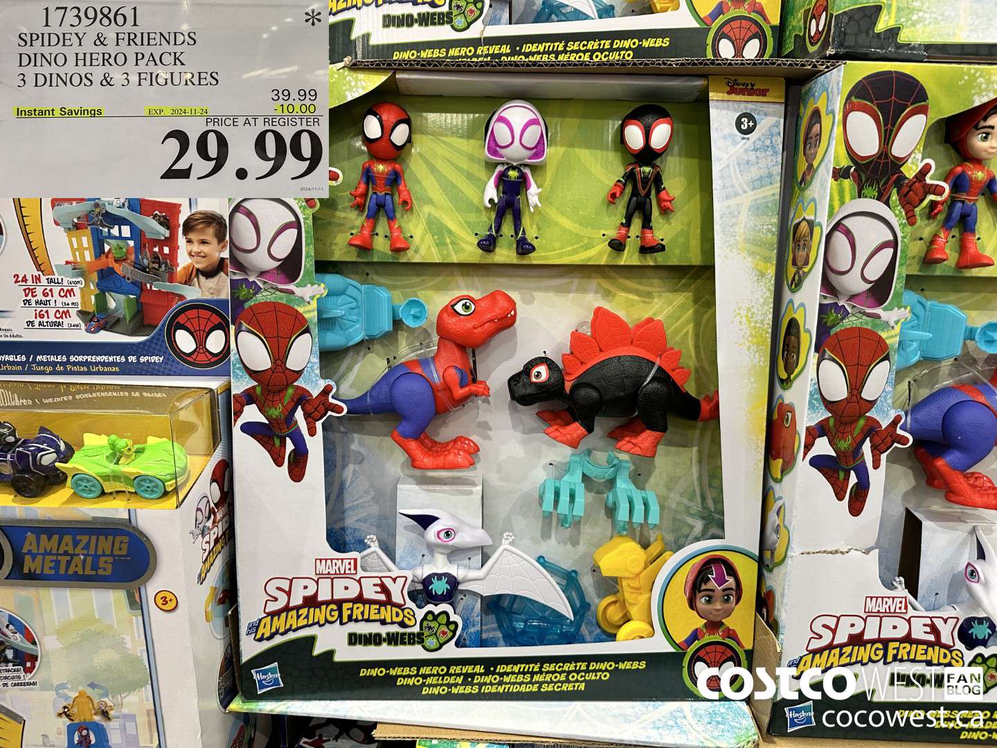 1739861 SPIDEY & FRIENDS DINO HERO PACK 3 DINOS & 3 FIGURES ($10.00 INSTANT SAVINGS EXPIRES ON 2024-11-24) $29.99