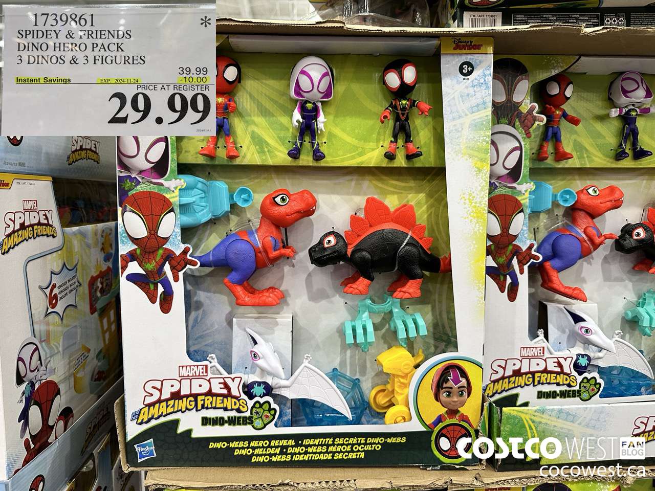 1739861 SPIDEY & FRIENDS DINO HERO PACK 3 DINOS & 3 FIGURES ($10.00 INSTANT SAVINGS EXPIRES ON 2024-11-24) $29.99