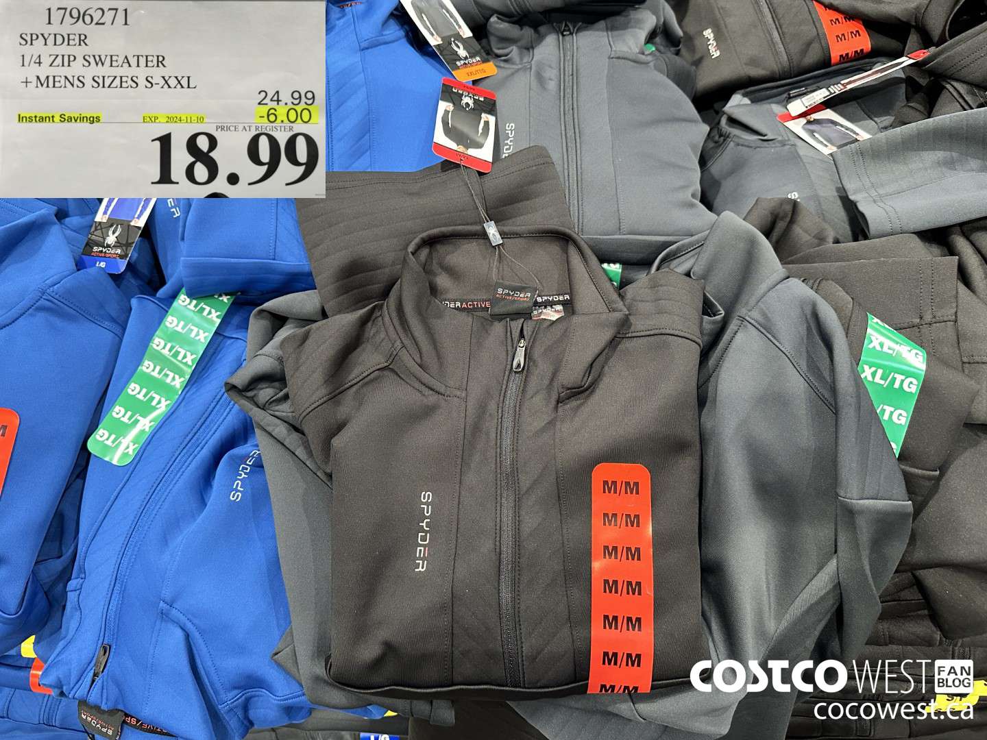 1796271 SPYDER 1/4 ZIP SWEATER MENS SIZES S-XXL ($6.00 INSTANT SAVINGS EXPIRES ON 2024-11-10) $18.99