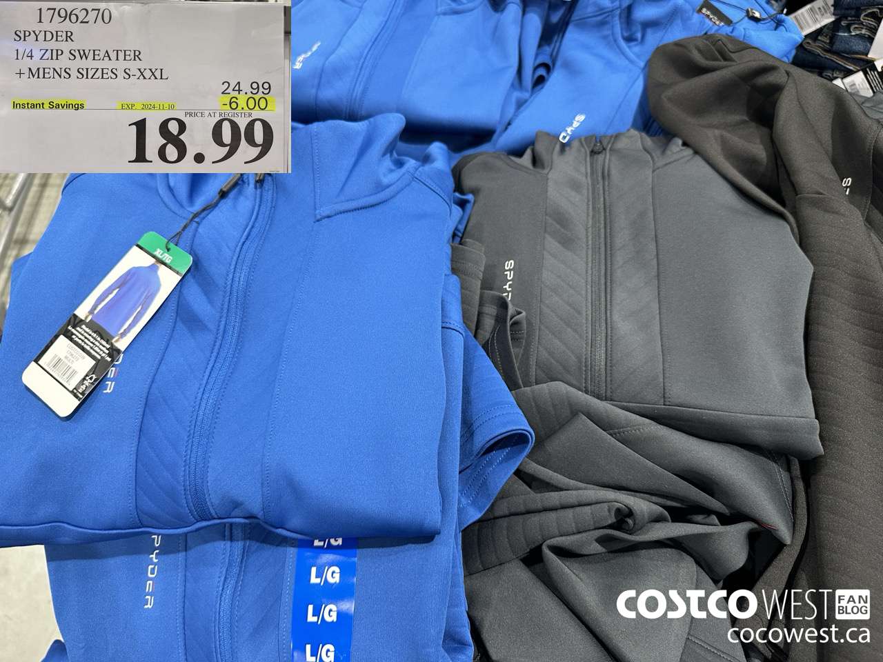 1796270 SPYDER 1/4 ZIP SWEATER MENS SIZES S-XXL ($6.00 INSTANT SAVINGS EXPIRES ON 2024-11-10) $18.99