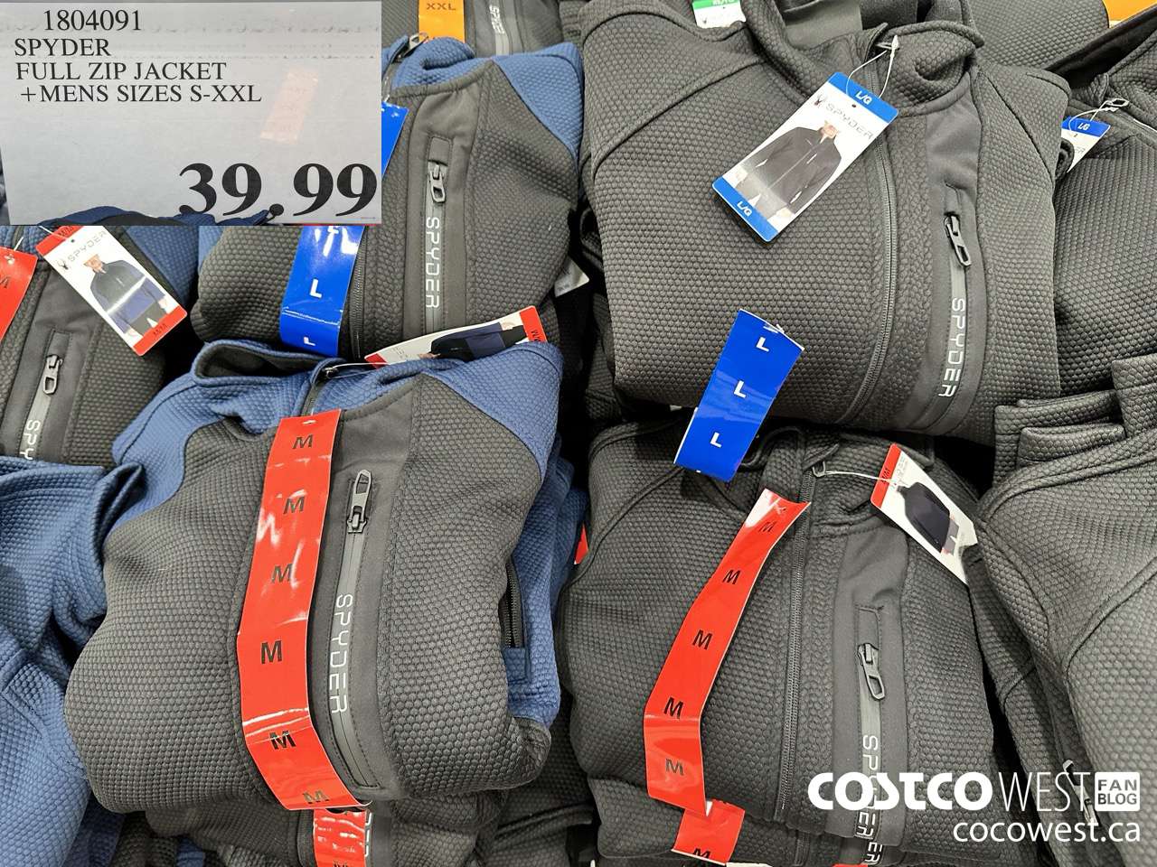 1804091 SPYDER FULL ZIP JACKET MENS SIZES S-XXL $39.99