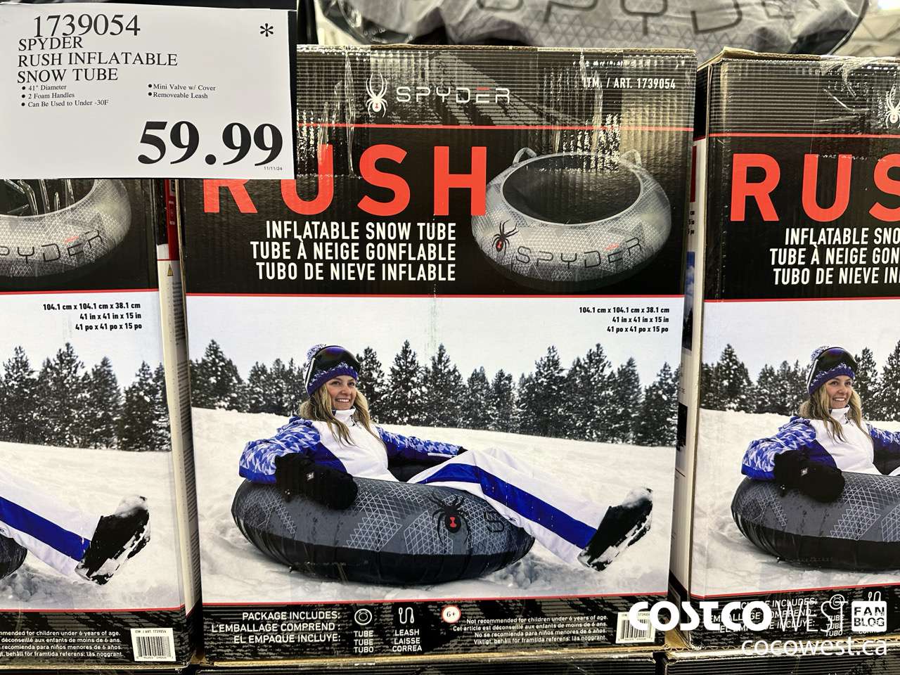1739054 SPYDER RUSH INFLATABLE SNOW TUBE $59.99