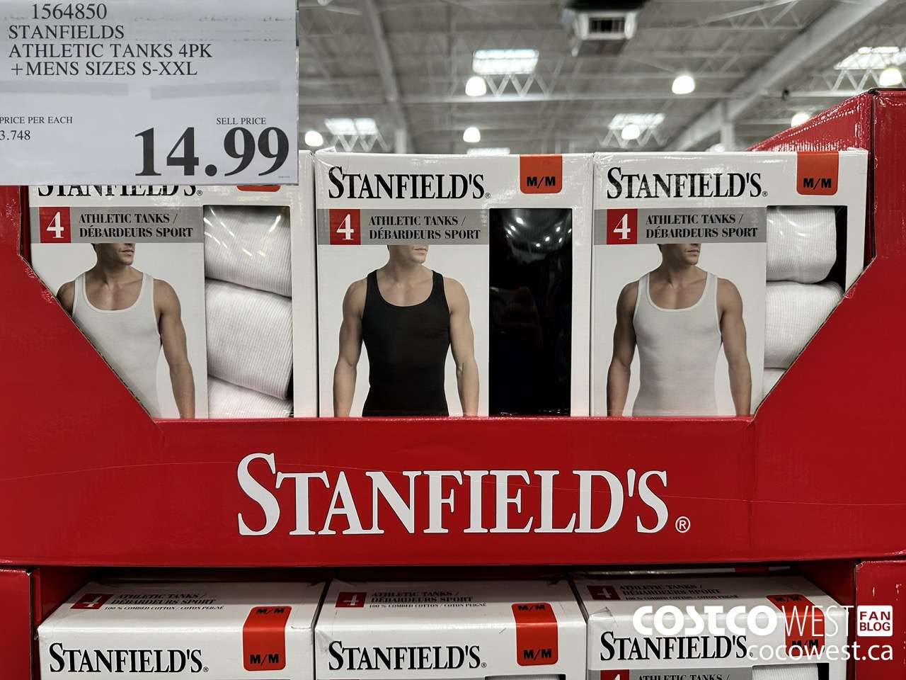 1564850 STANFIELDS ATHLETIC TANK 4PK MENS SIZES S-XXL $14.99