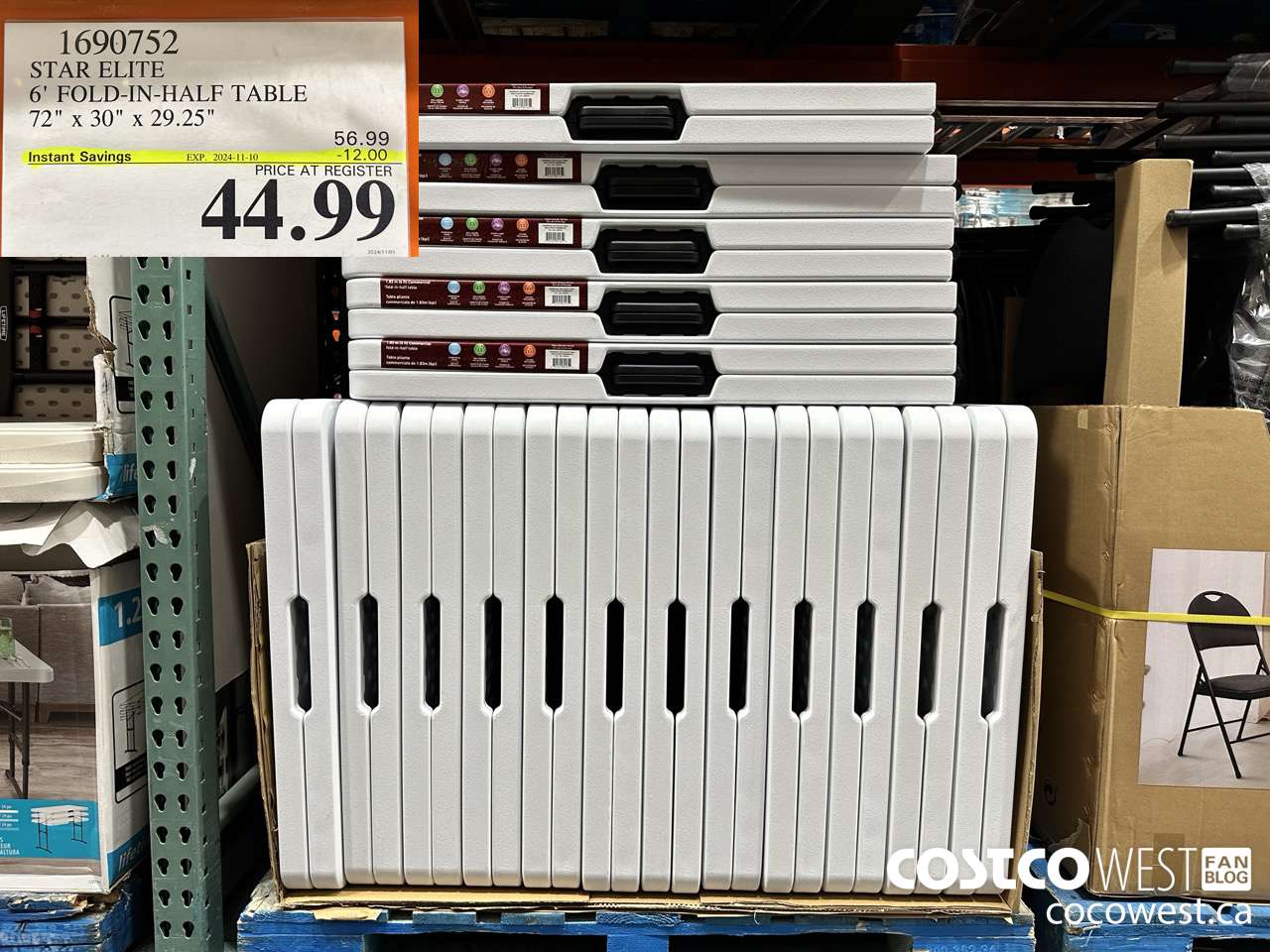 1690752 STAR ELITE 6' FOLD-IN-HALF TABLE 72