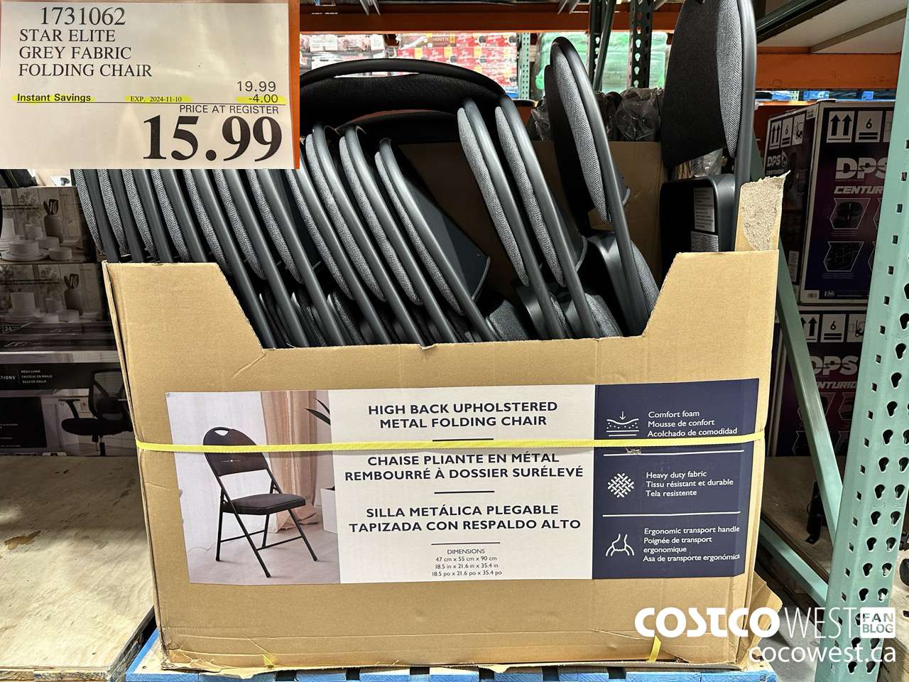 1731062 STAR ELITE GREY FABRIC FOLDING CHAIR ($4.00 INSTANT SAVINGS EXPIRES ON 2024-11-10) $15.99