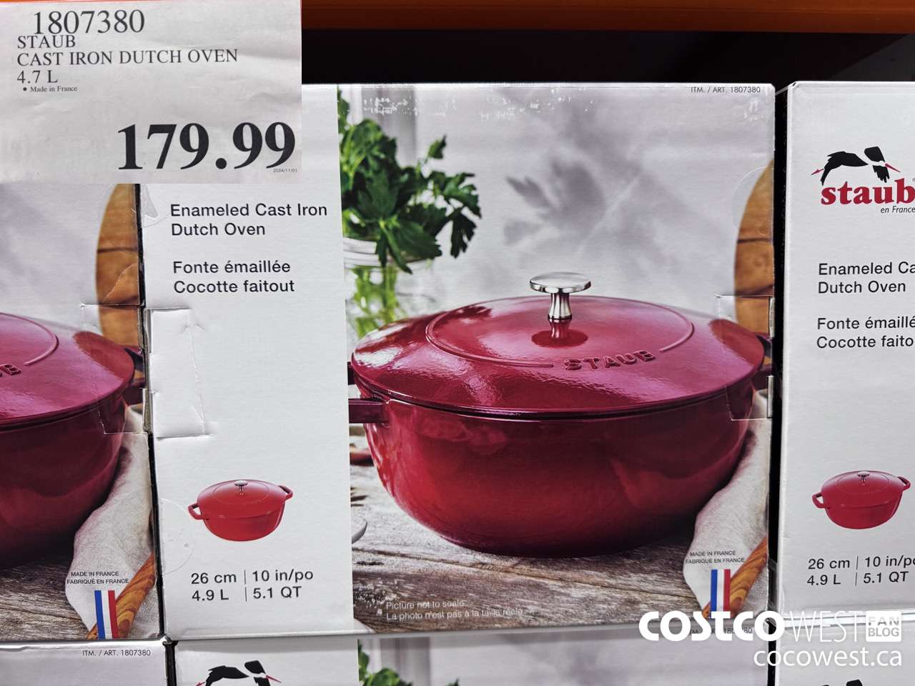 1807380 STAUB CAST IRON DUTCH OVEN 4.7L $179.99