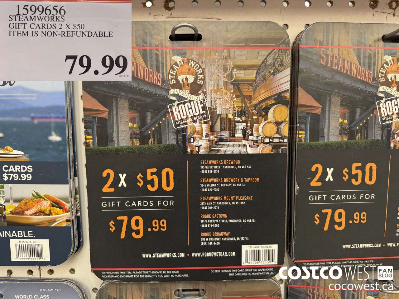 1599656 STEAMWORKS GIFT CARDS 2 x $50  $79.99