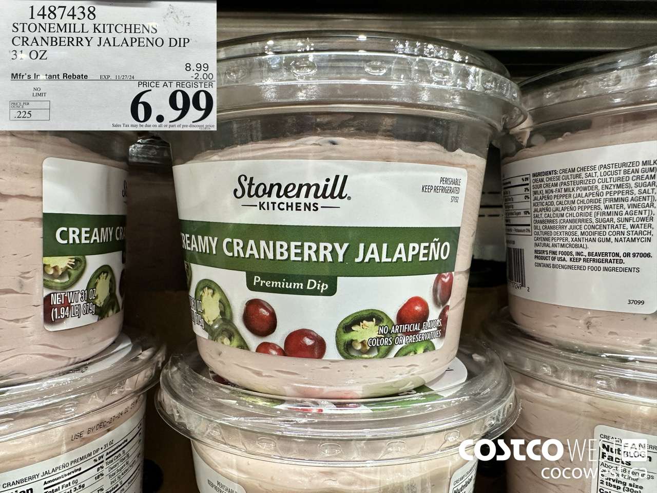 1487438 STONEMILL KITCHENS CRANBERRY JALAPENO DIP 31 OZ  ($2.00 INSTANT SAVINGS EXPIRES ON 2024-11-27) $6.99