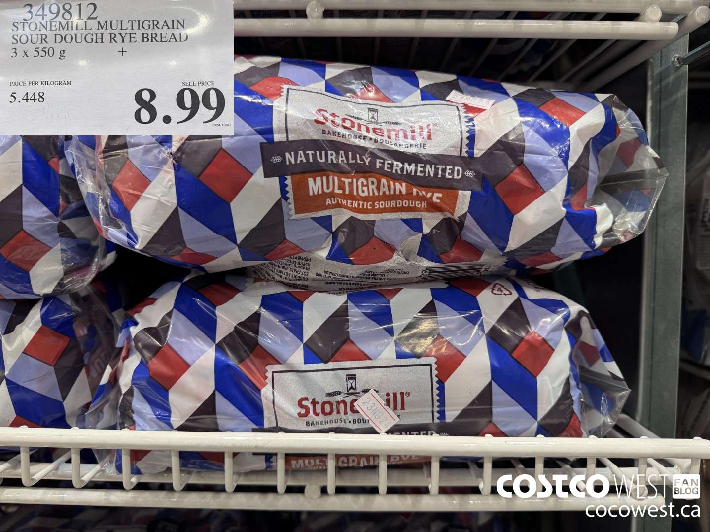 349812 STONEMILL MULTIGRAIN SOUR DOUGH RYE BREAD 3 x 550 g $8.99