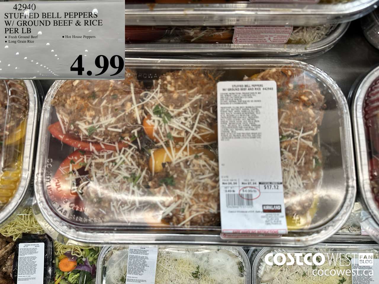 42940 STUFFED BELL PEPPERS W/ GROUND BEEF & RICE PER LB $4.99