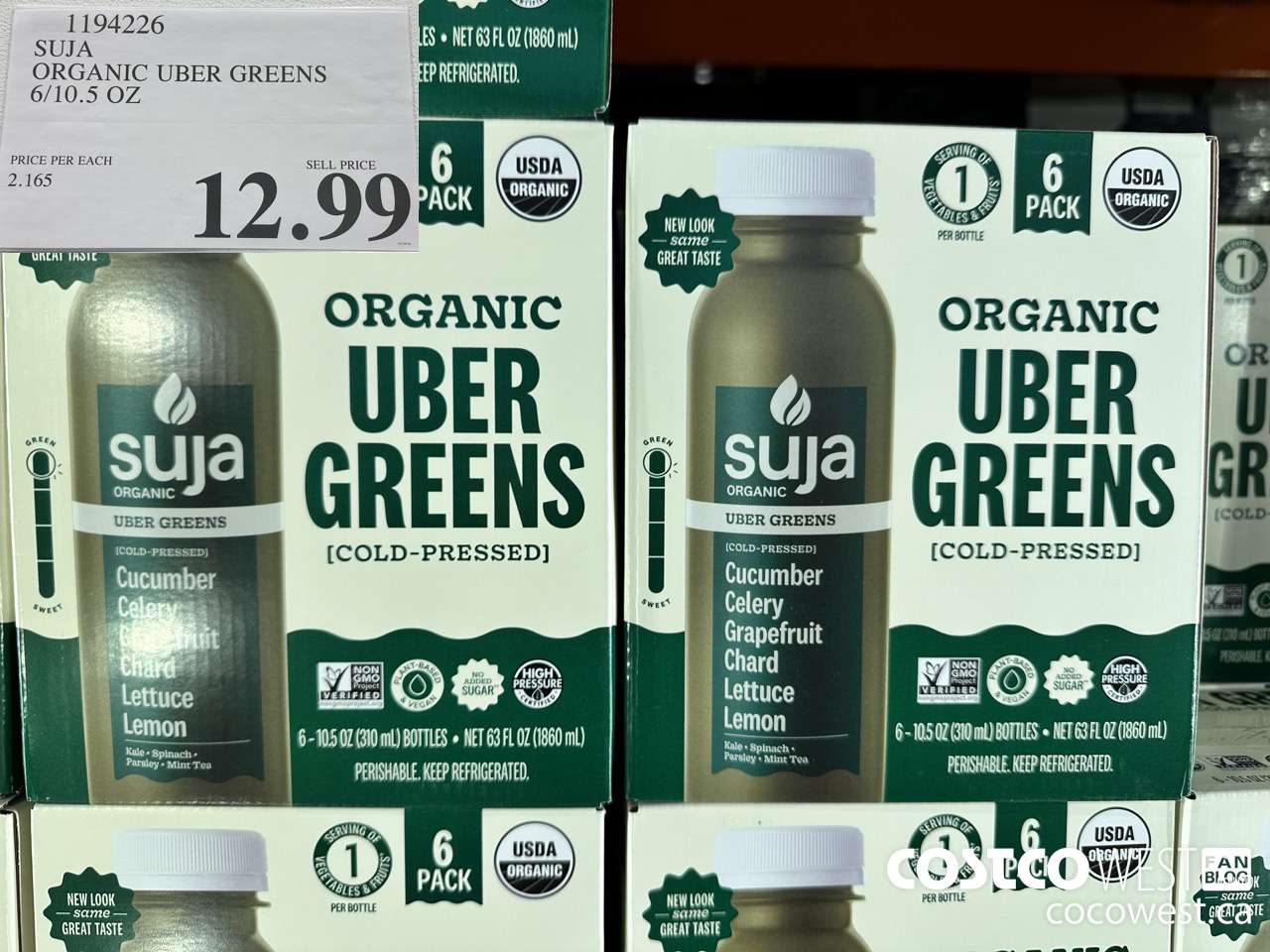 1194226 SUJA ORGANIC UBER GREENS 6/10.5 OZ $12.99