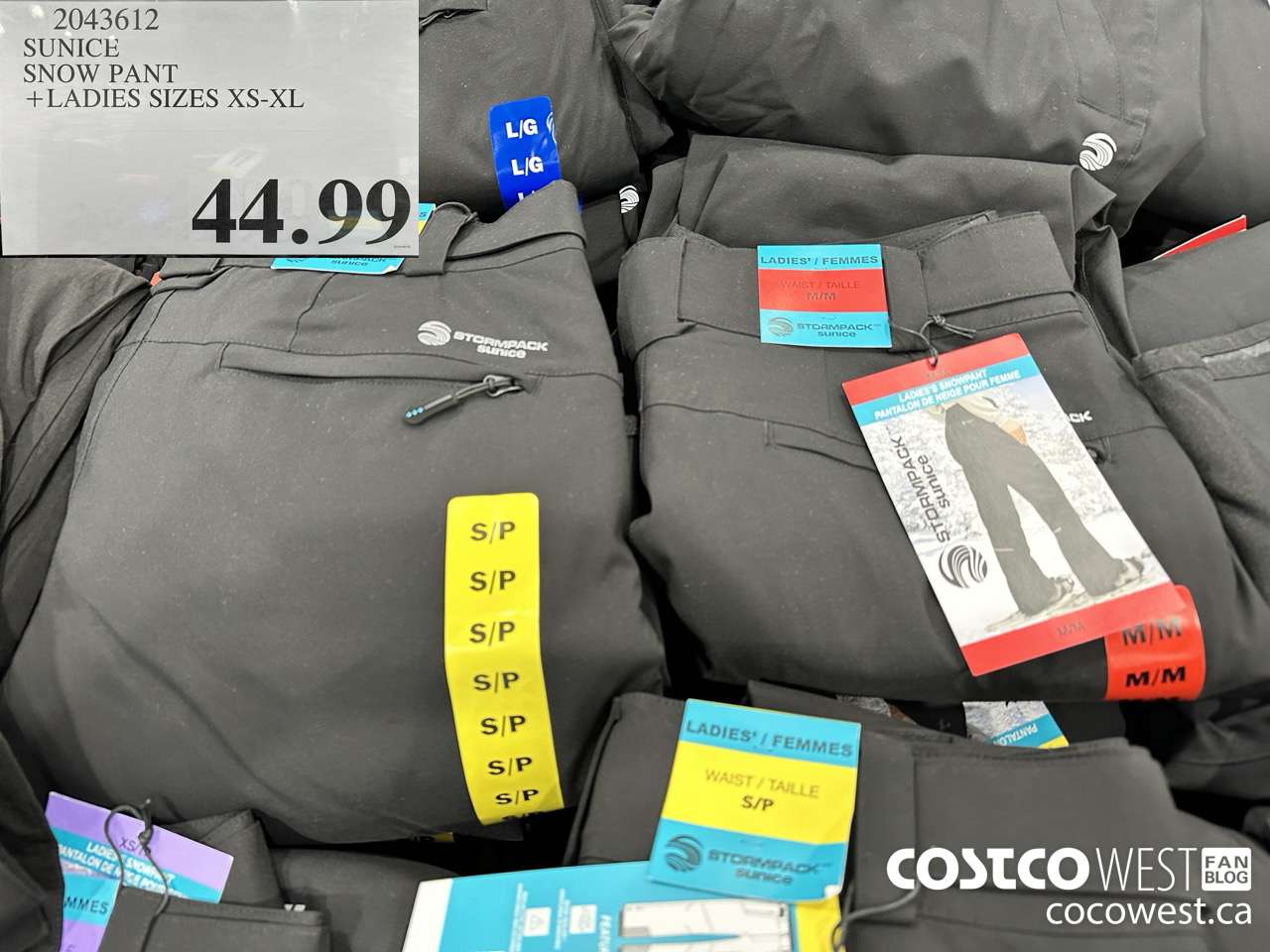 2043612 SUNICE SNOW PANT LADIES SIZES XS-XL $44.99
