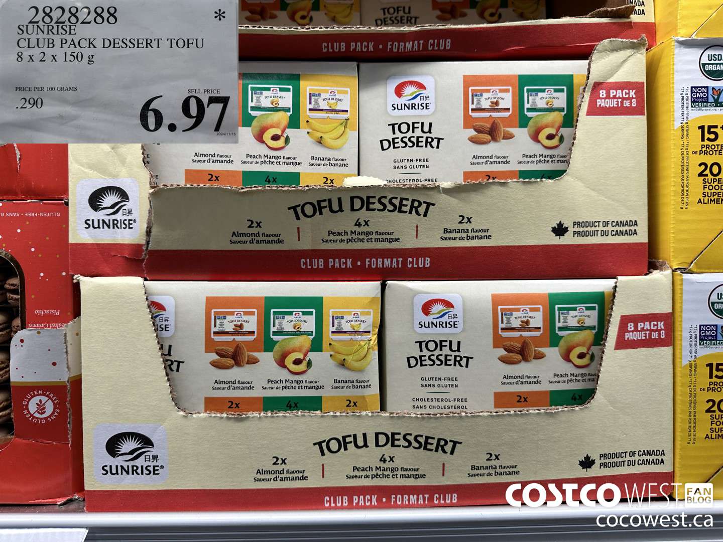 2828288 SUNRISE CLUB PACK DESSERT TOFU 8 X 2 X 150G $6.97