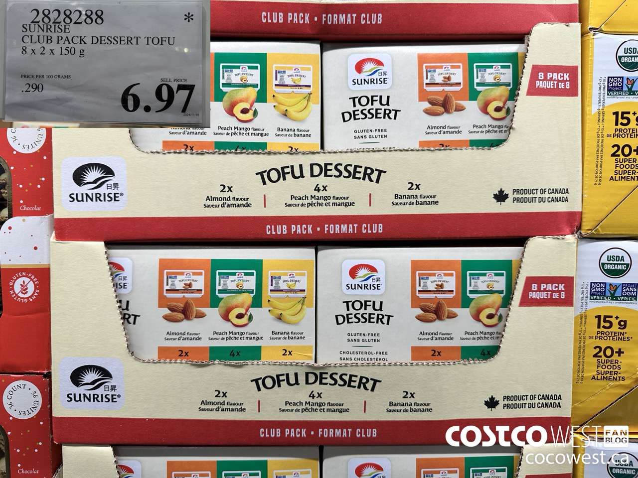 2828288 SUNRISE CLUB PACK DESSERT TOFU 8 X 2 X 150G $6.97