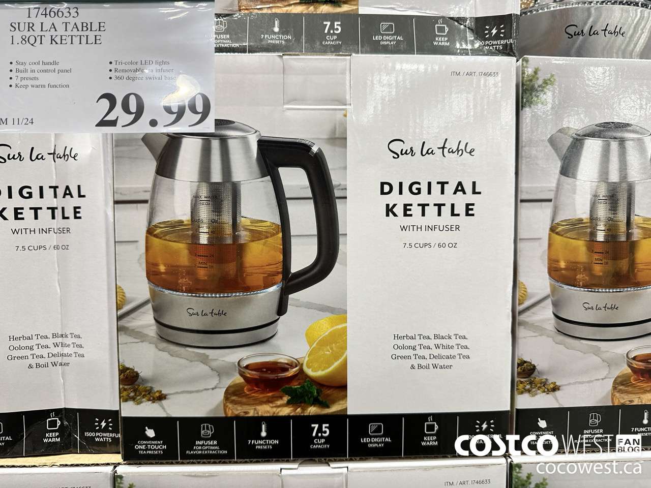 1746633 SUR LA TABLE 1.8QT KETTLE $29.99