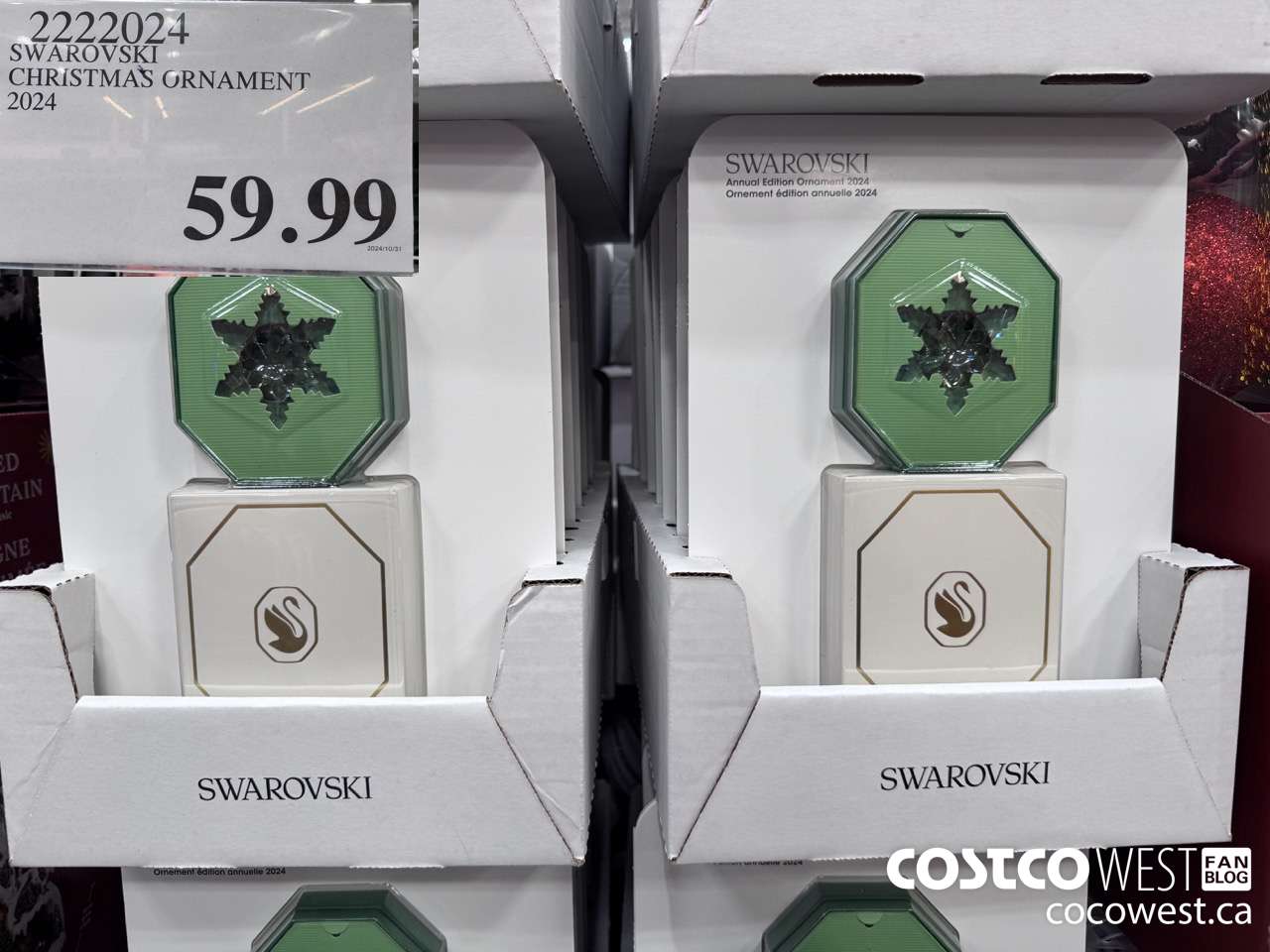 2222024 SWAROVSKI CHRISTMAS ORNAMENT 2024 $59.99