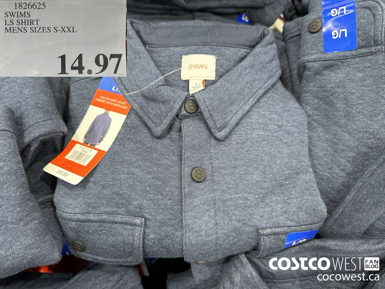 1826625 SWIMS LS SHIRT MENS SIZES S-XXL $14.97