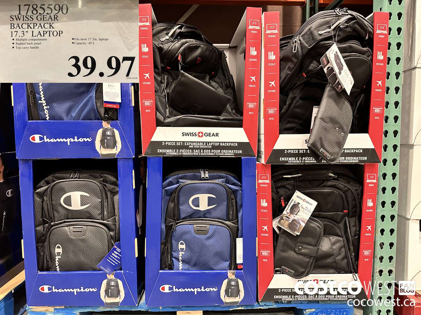 1785590 SWISS GEAR BACKPACK 17.3