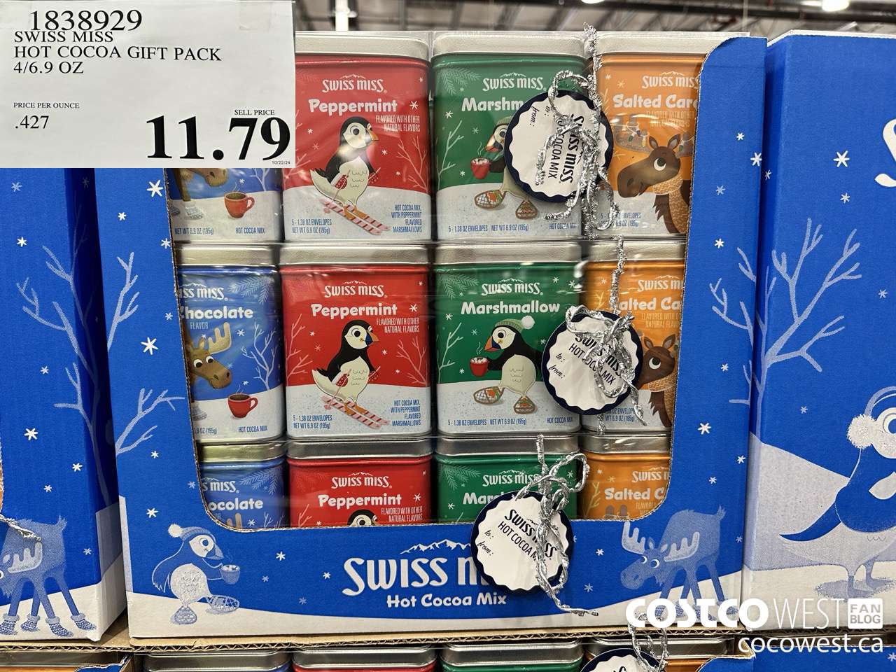 1838929 SWISS MISS HOT COCOA GIFT PACK 4/6.9 OZ $11.79