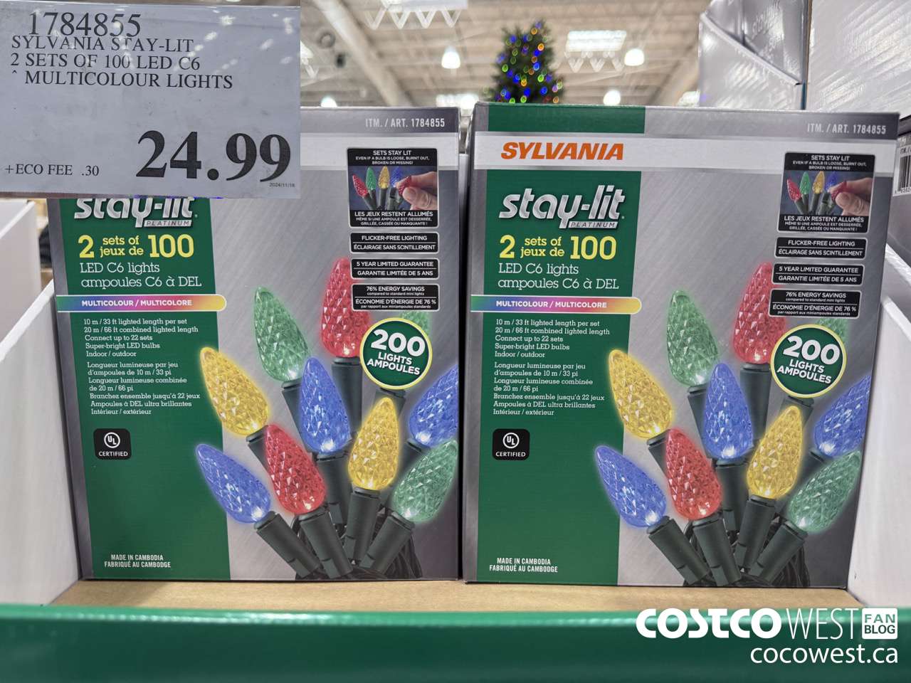 1784855 SYLVANIA STAY-LIT 2 SETS OF 100 LEC C6 MULTICOLOUR LIGHTS $24.99