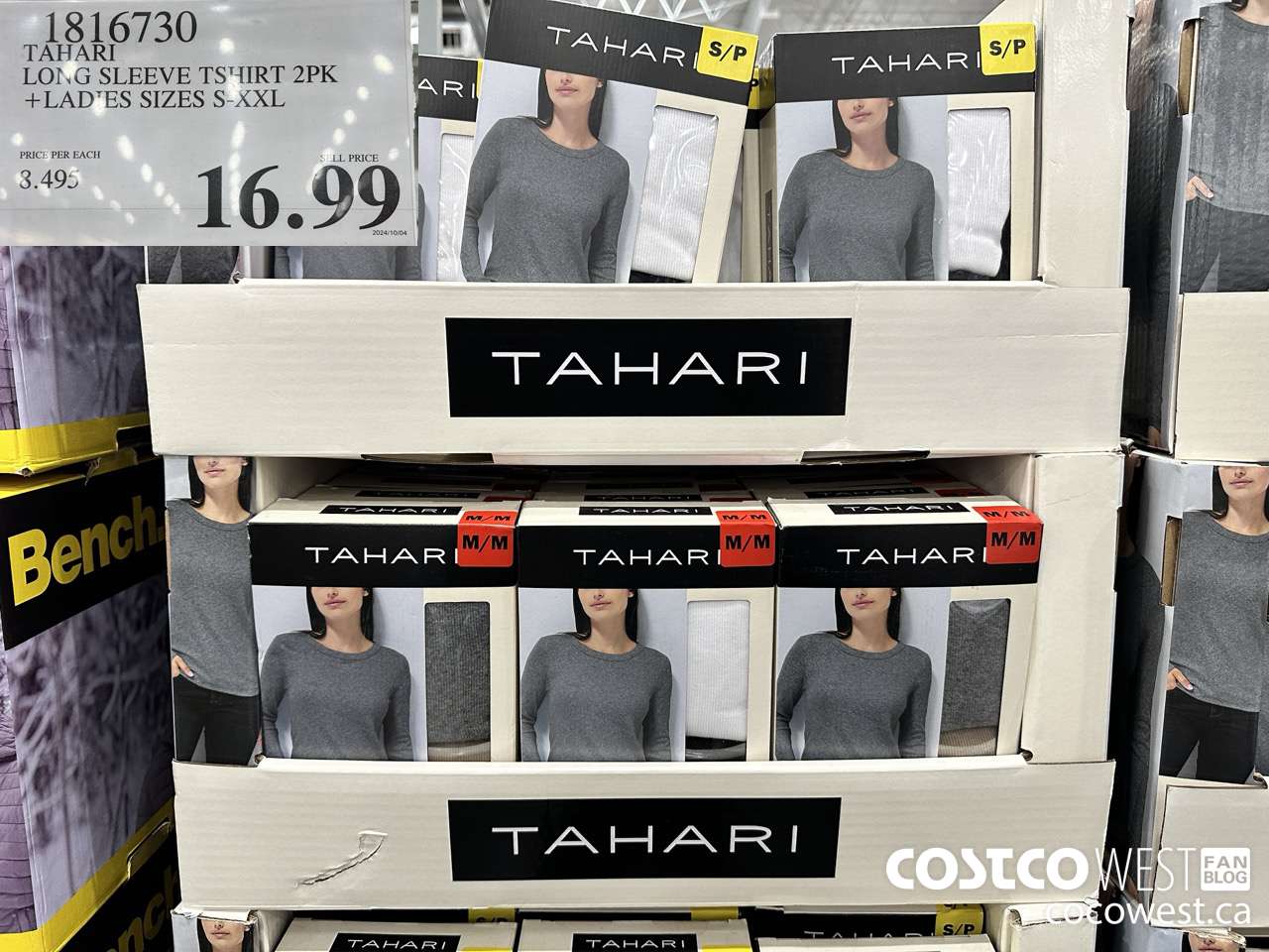 1816730 TAHARI LONG SLEEVE TSHIRT 2PK LADIES SIZES S-XXL $16.99