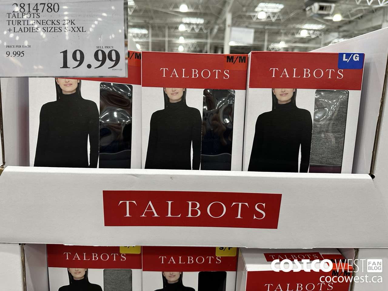 2814780 TALBOTS TURTLENECKS 2PK LADIES SIZES S-XXL $19.99