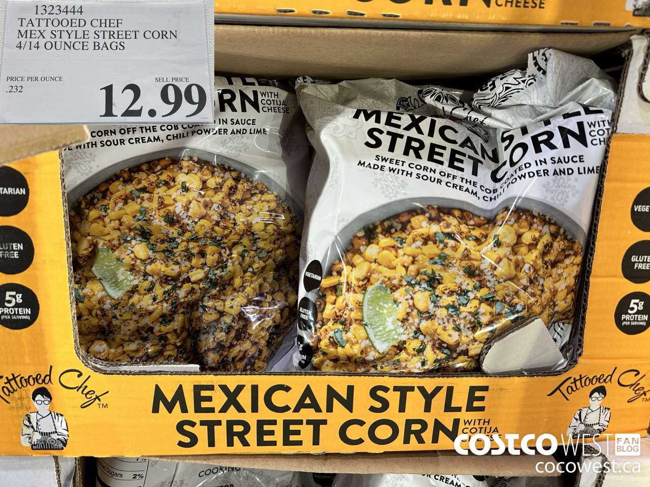 1323444 TATTOOED CHEF MEX STYLE STREET CORN 4/14 OUNCE BAGS $12.99