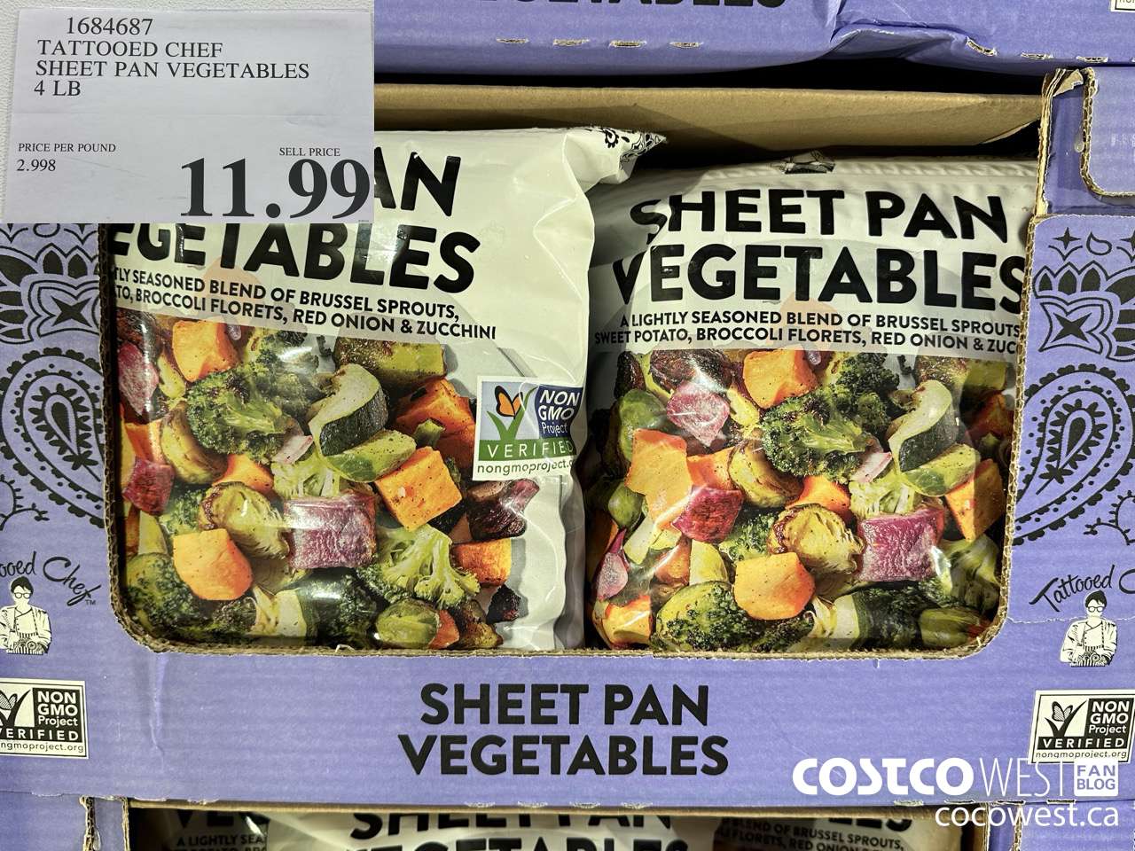 1684687 TATTOOED CHEF SHEET PAN VEGETABLES 4 LBS $11.99