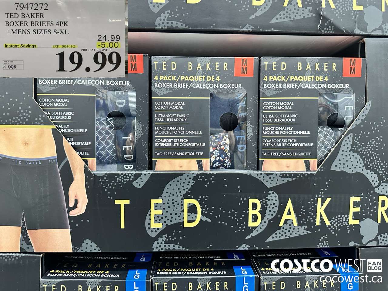 7947272 TED BAKER BOXER BRIEFS 4PK MENS SIZES S-XL ($5.00 INSTANT SAVINGS EXPIRES ON 2024-11-24) $19.99