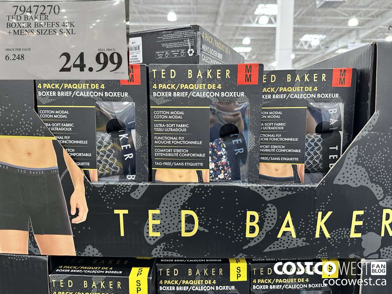 7947270 TED BAKER BOXER BRIEF 4PK MENS SIZES S-XL $24.99