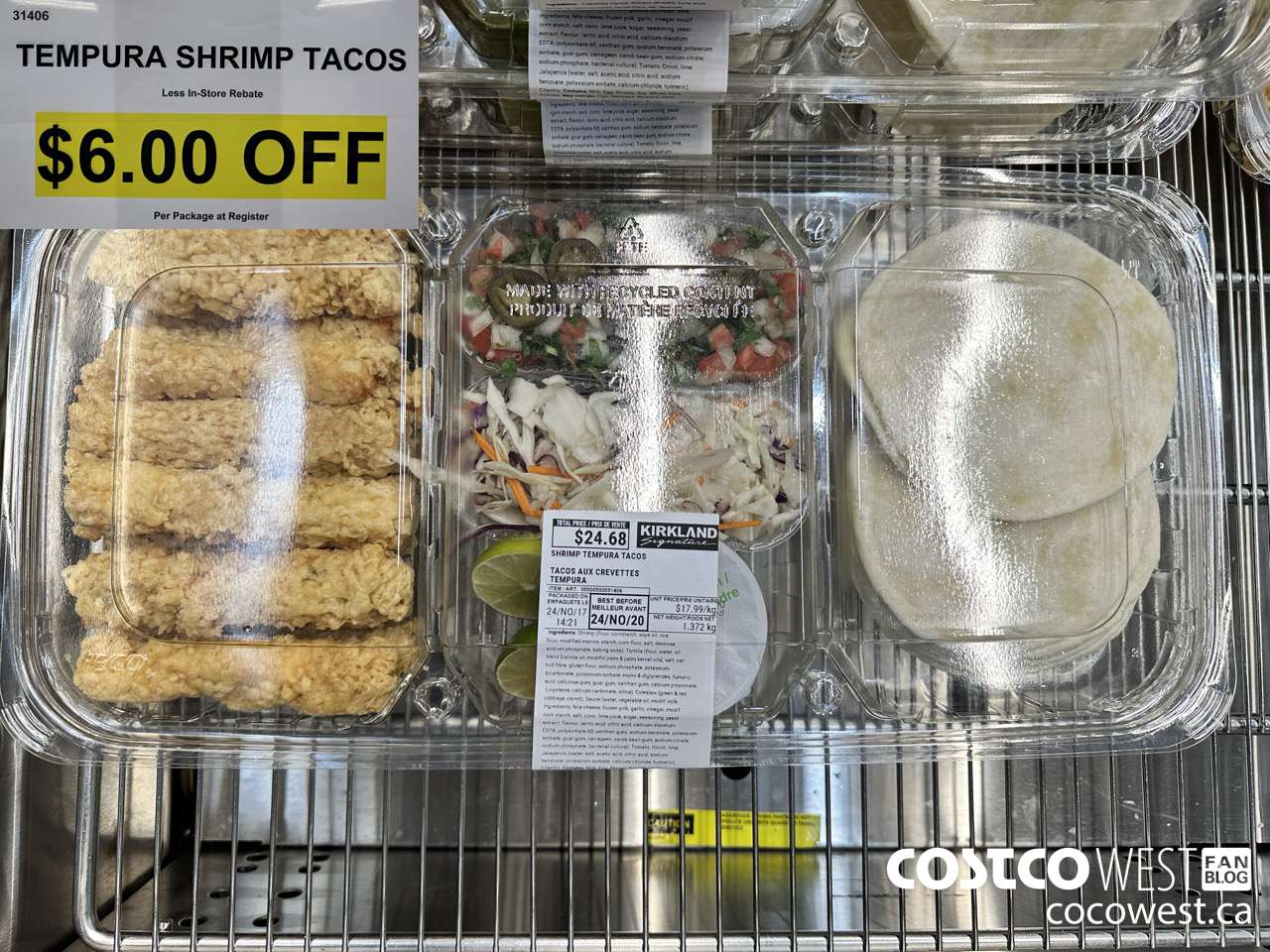31406 TEMPURA SHRIMP TACOS ($6.00 INSTANT SAVINGS)