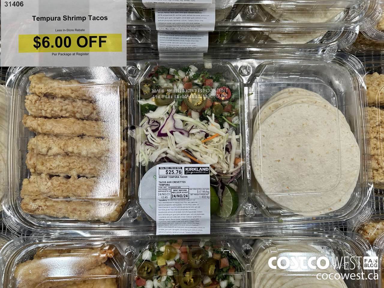 31406 TEMPURA SHRIMP TACOS ($6.00 INSTANT SAVINGS)