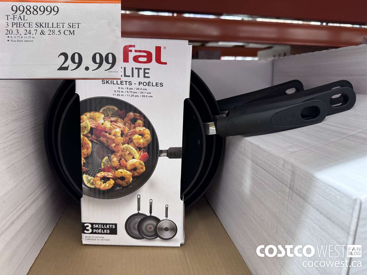 9988999 T-FAL NON-STICK SKILLET SET 3 PIECES $29.99