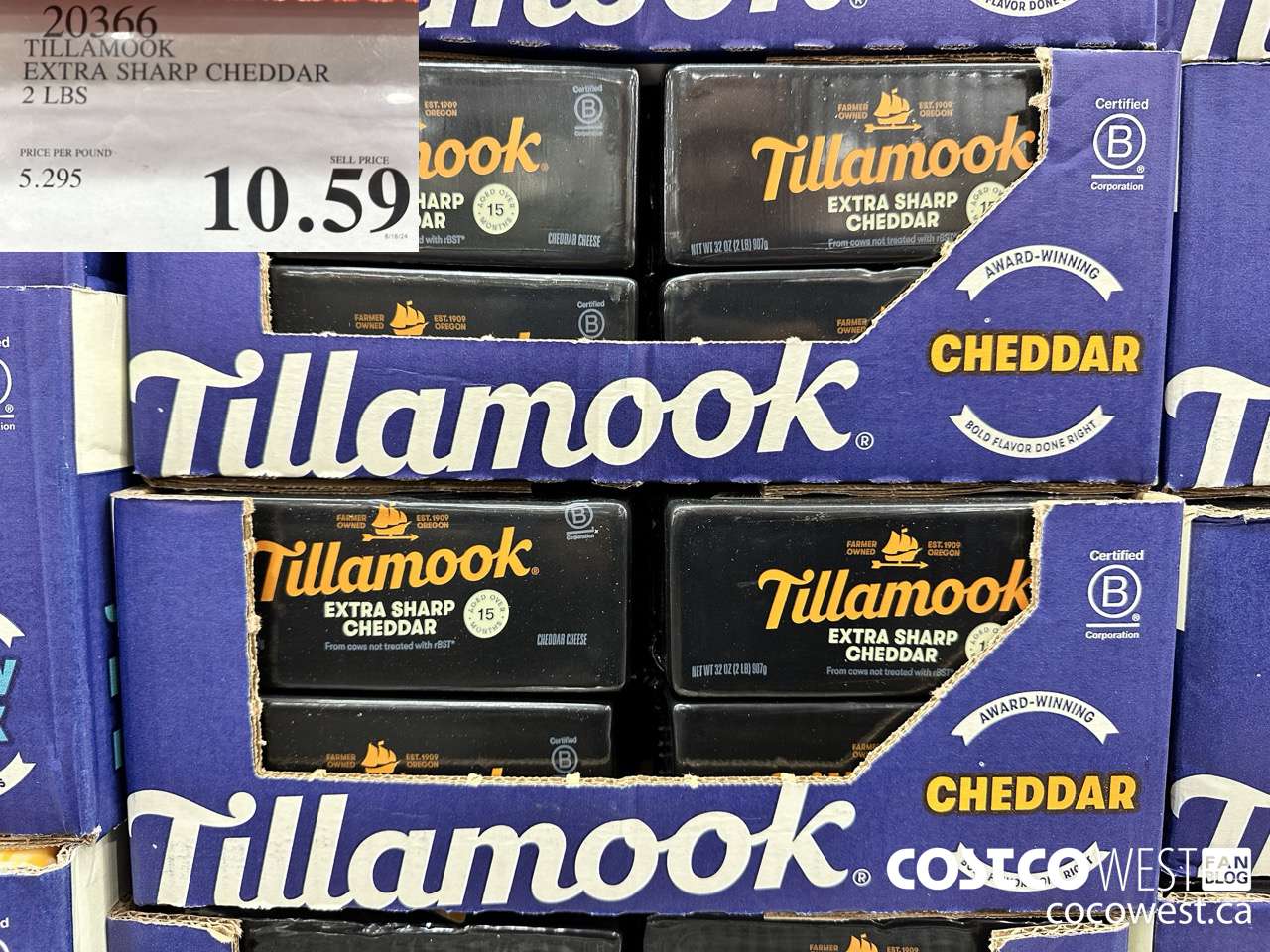 20366 TILLAMOOK EXTRA SHARP CHEDDAR 2 LBS $10.59