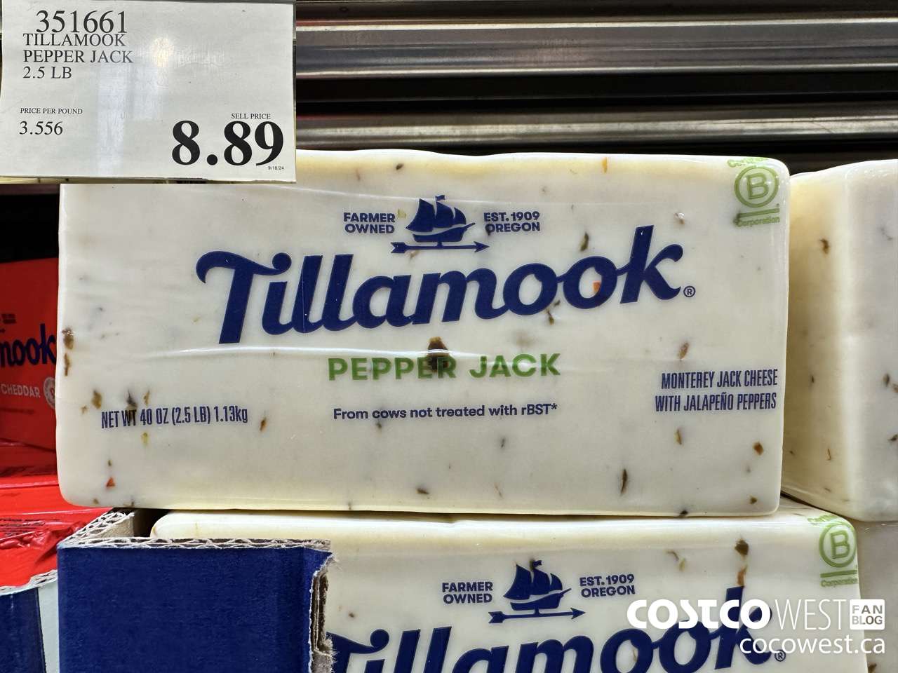 351661 TILLAMOOK PEPPER JACK 2.5 LB $8.89